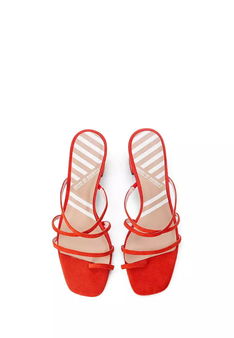 Red strappy sales sandals flat