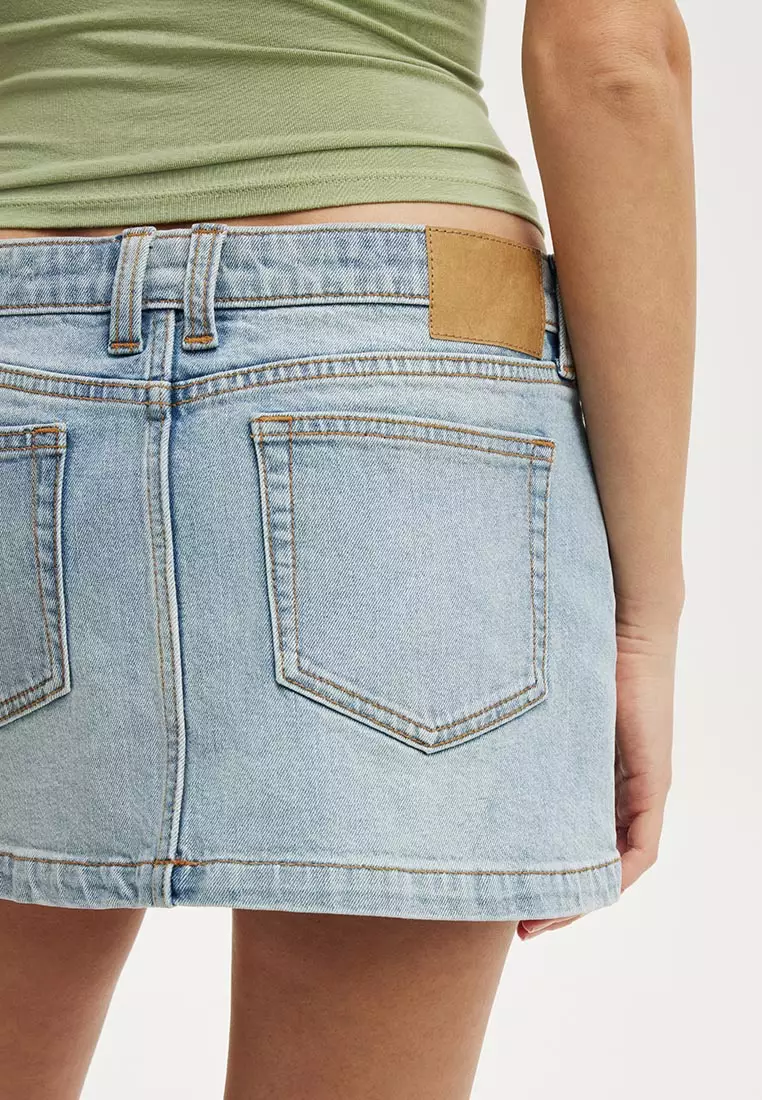 Micro Low Denim Skirt