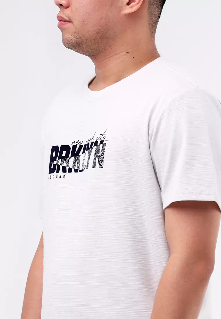 Round Neck Streaky Short Sleeves T-Shirt