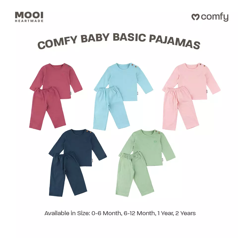 Mooi Setelan Piyama Bayi Comfy Baby Basic Pajamas - Steel Navy