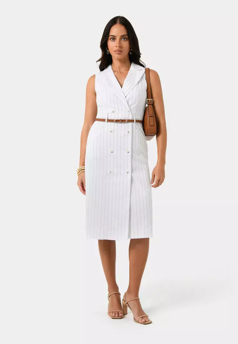 Ria Stripe Cotton Blend Dress