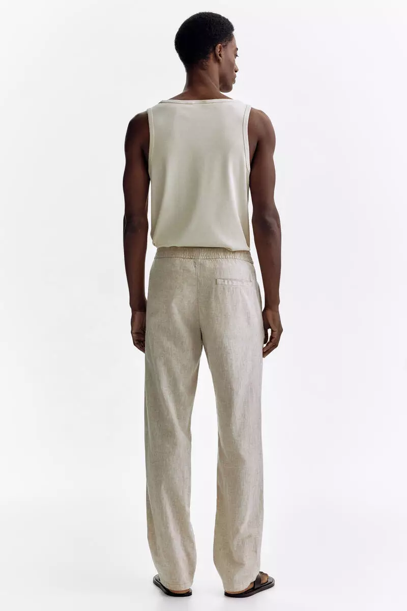 Regular Fit Linen-blend trousers