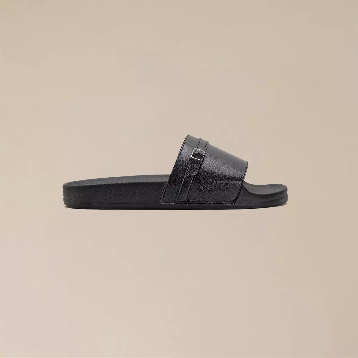Cogen Sendal Flat Sandal Slop Wanita Slide Rubber Bym Series - Black