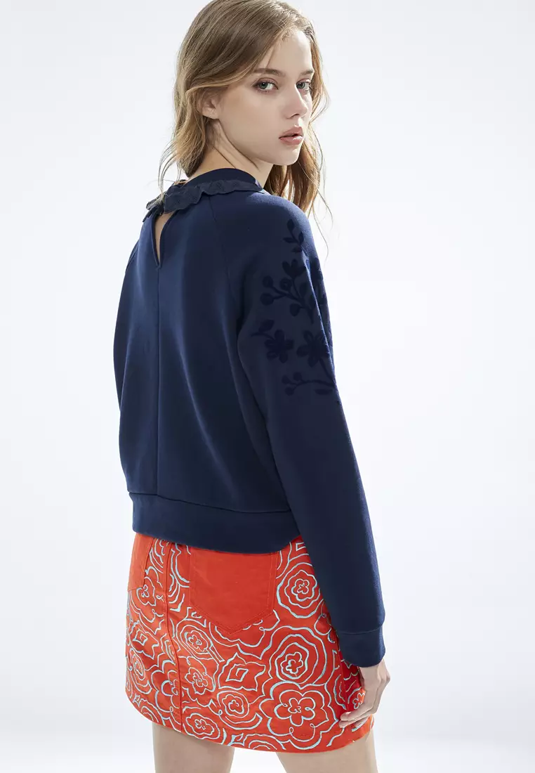 Navy Peter Pan Collar Top