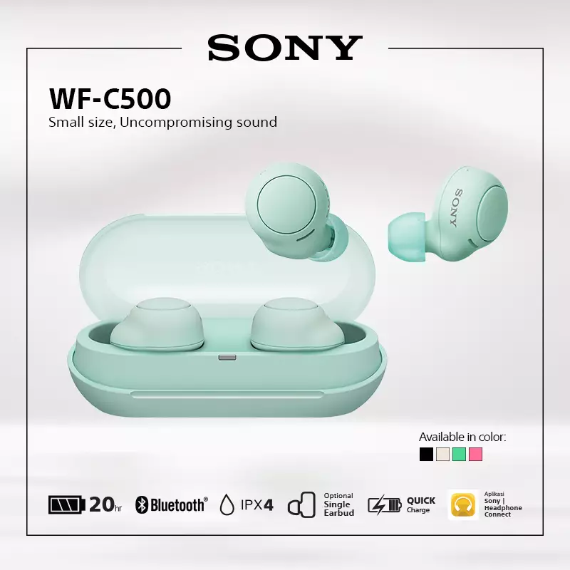 Jual Sony WF-C500 White Truly Wireless Headphones / WFC500 / WF