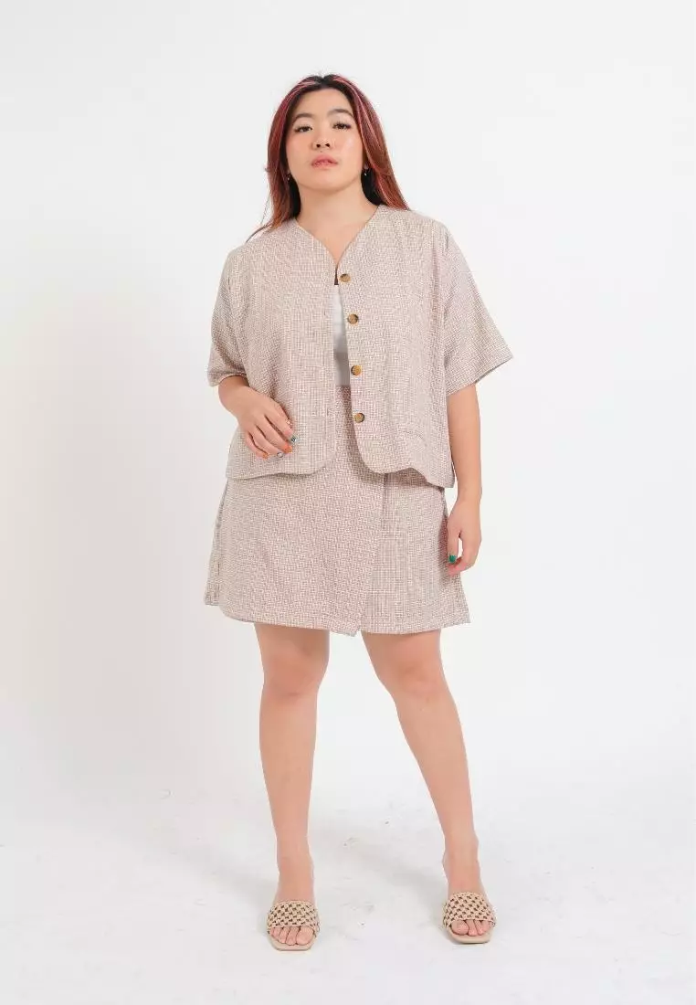 Plus Size Set Blazer Hye Ri Cream