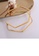 Glamorousky silver Simple Personality Plated Gold 316L Stainless Steel Geometric Line Double Layer Bangle DB611AC2D9B6FEGS_3