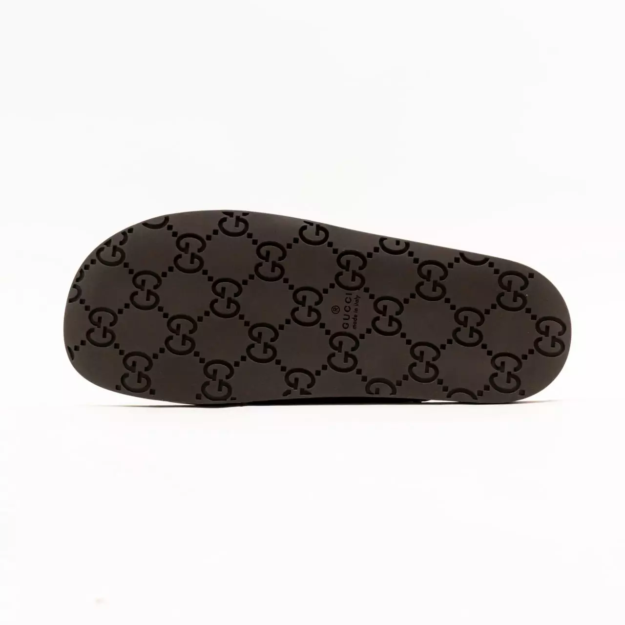 GG Embossed Slide Sandal Dark Brown