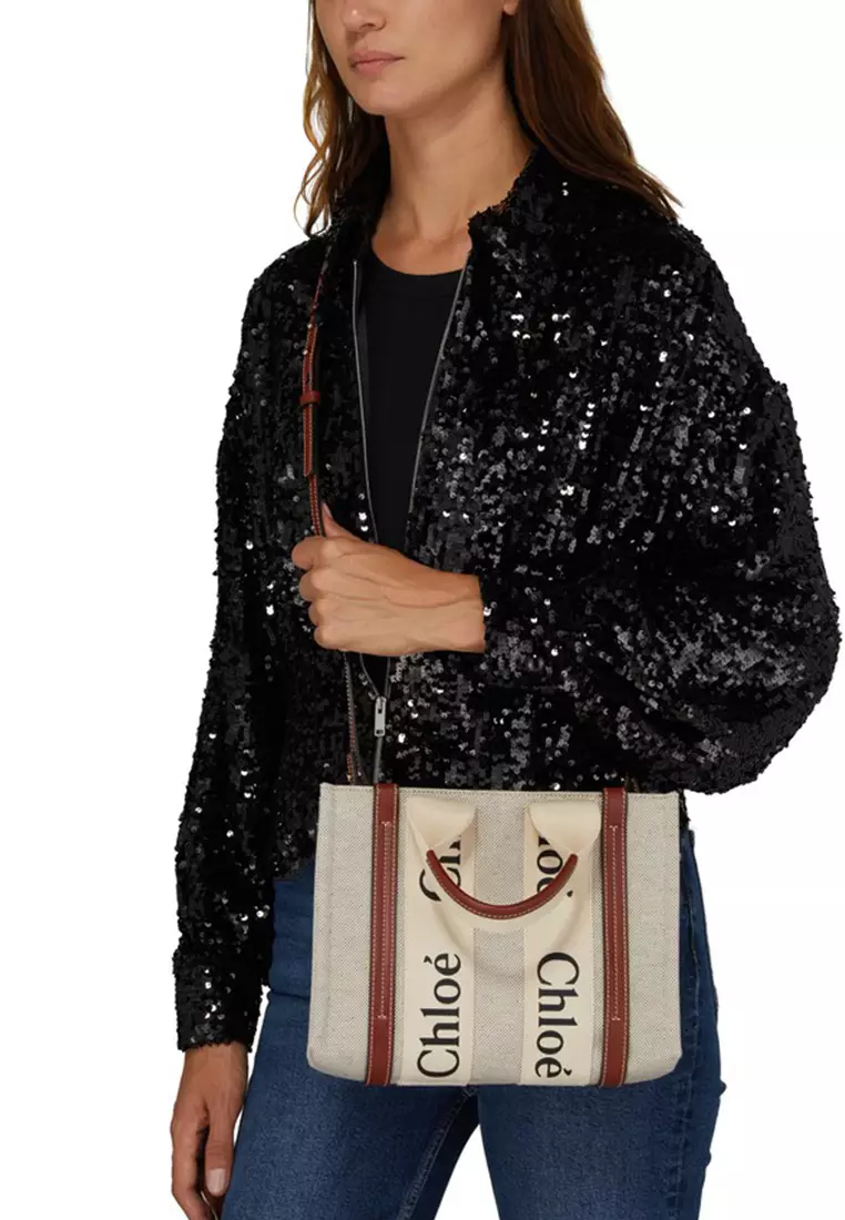 Small Woody Tote Bag White Brown CHC22AS397I2690U