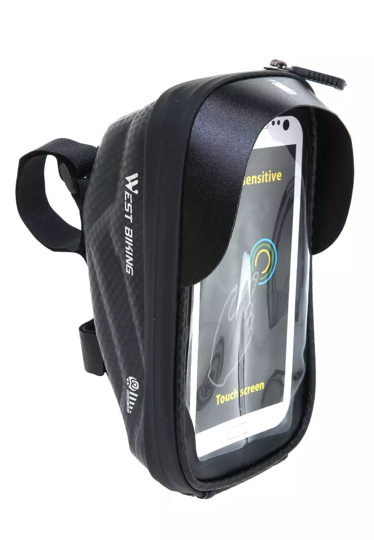 Qian Bicycle Bag Tas Sepeda Waterproof Smartphone 6.5 Inch Large Compartment Material EVA ORIGINAL - Black