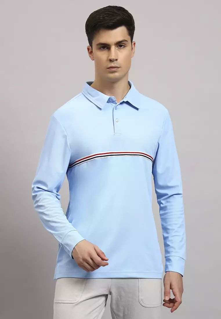 Men's Stride Oxford Versatile Active Workday Blue Tshirt