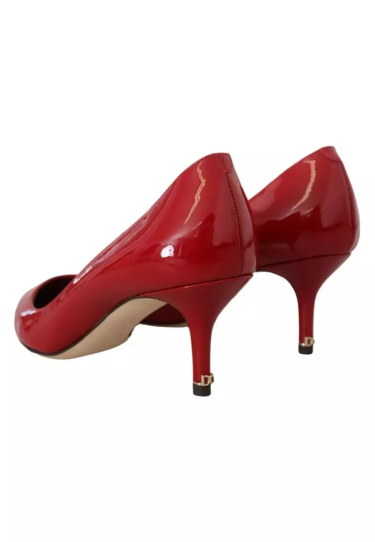 Red patent deals kitten heel shoes