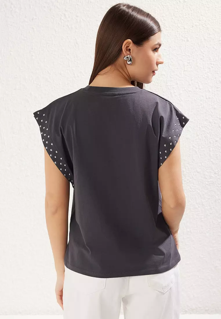 Studs Detailed T-Shirt