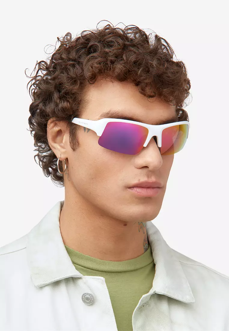 HAWKERS White Nebula BAT Sunglasses for Men and Women, Unisex. UV400 Protection. Official Product designed in Spain