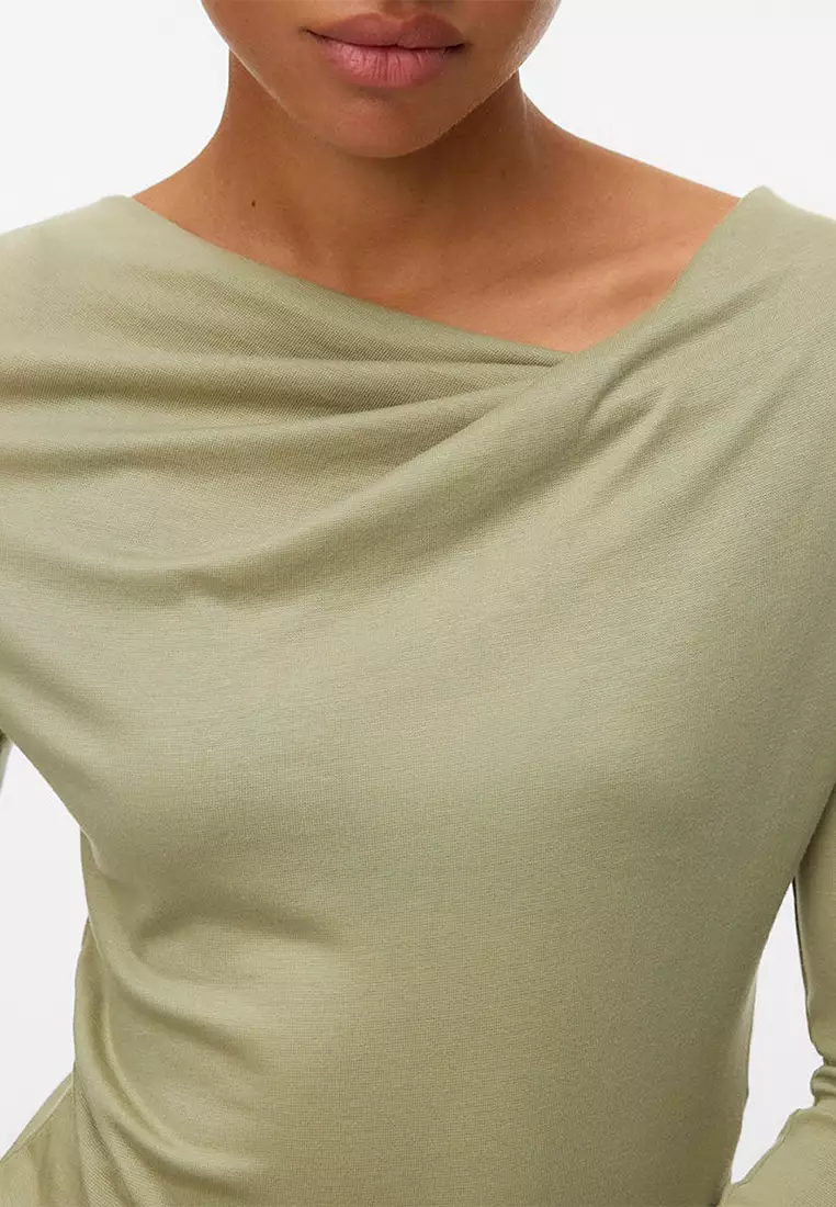 Long Sleeves Cowl Neck Top