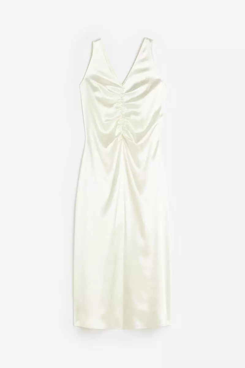Ruched satin dress