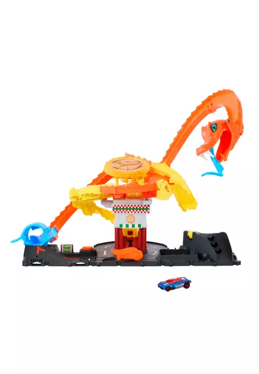 Hot Wheels City Pizza Slam Cobra Attack Playset With 1:64 Scale Toy Car