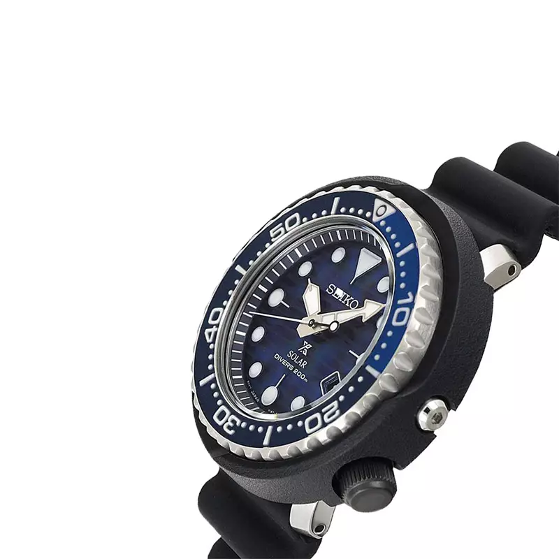 Jam Tangan Pria Seiko Prospex SNE518P1 Tuna Save The Ocean Solar Divers 200M Black Rubber Strap Special Edition