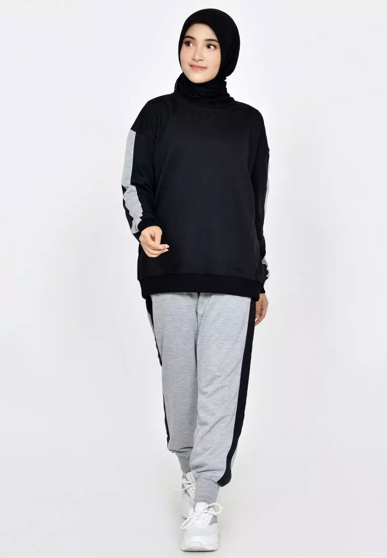 Couple Set Training Babyterry [2 PCS Setelan Sporty Olahraga] Pria Wanita Size M-XXL