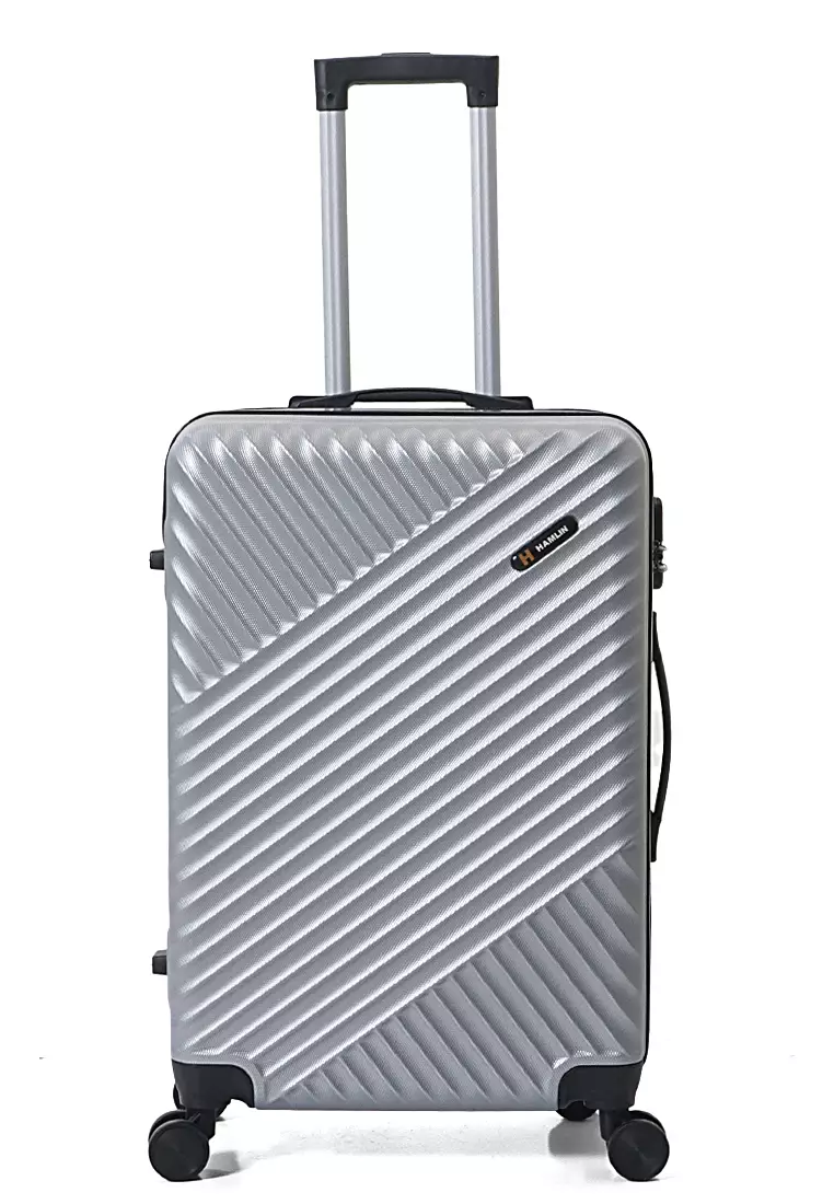 Isvara Tas Koper One Set Unisex Large Compartment Suitcase Number Code Locking ORIGINAL - Light Grey