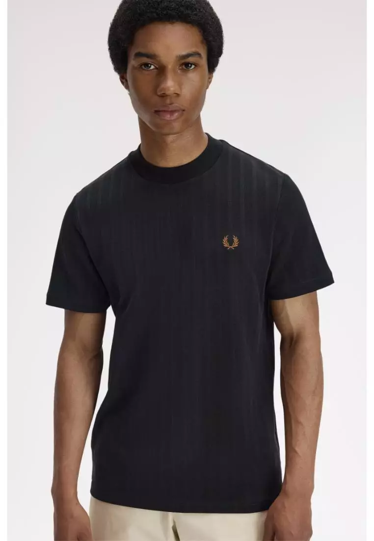 Fred Perry M2392 Pique Stripe T-Shirt (Black)