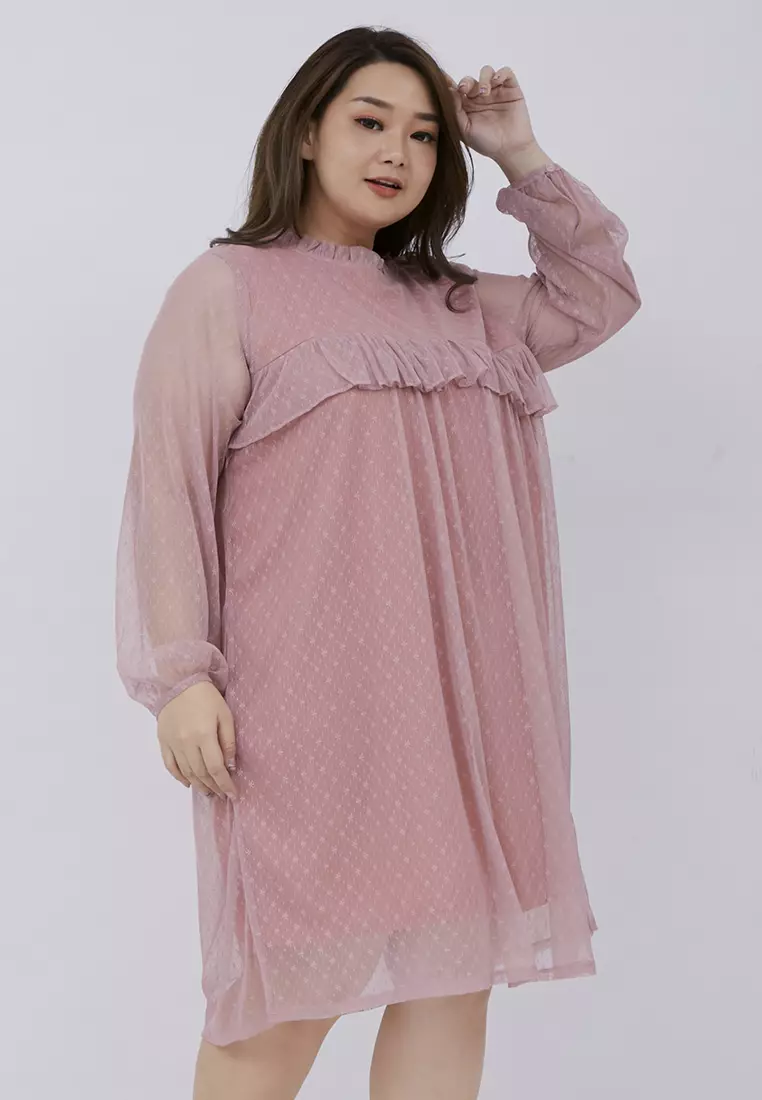 Plus Size Dress Ae Ri Dusty Pink