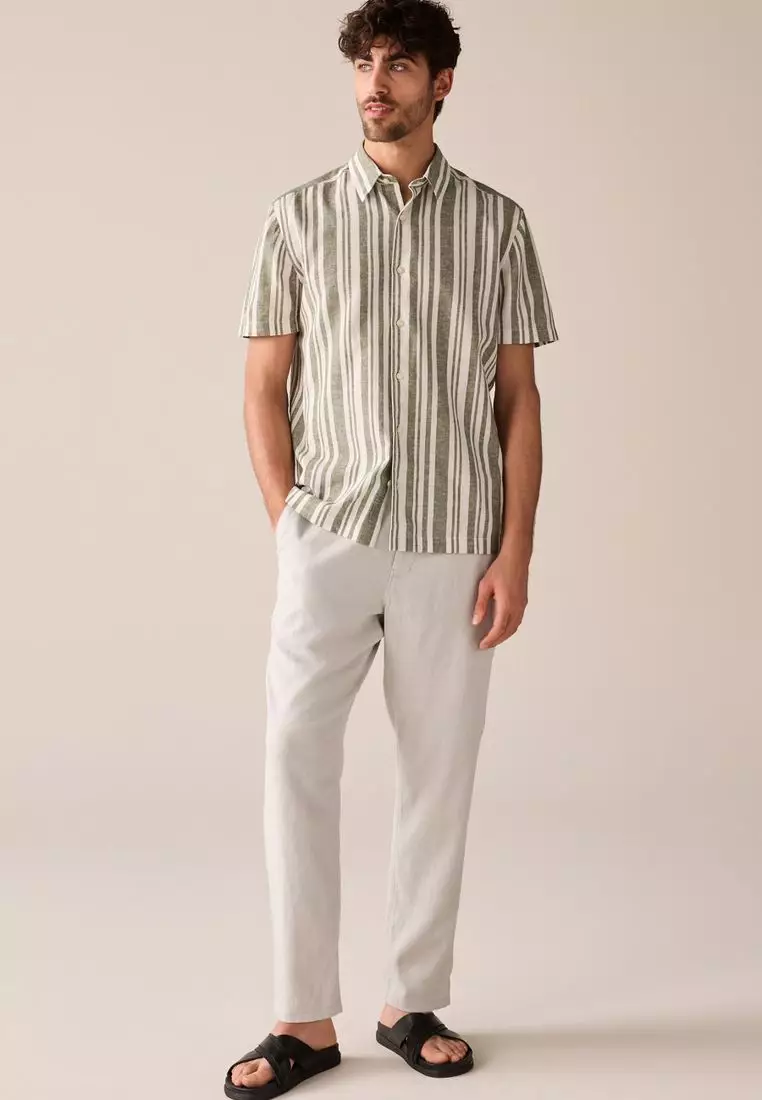 【NOICE】 CASA LINEN STRIPED SHIRT /追跡付 M CASA LINEN STRIPED SHIRT - STRIPE - NOICE
