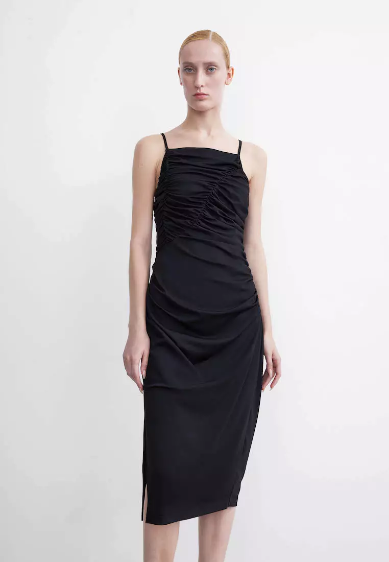 Cosmopolitan Mesh Ruched Dress - Women Online Singapore - Topazette