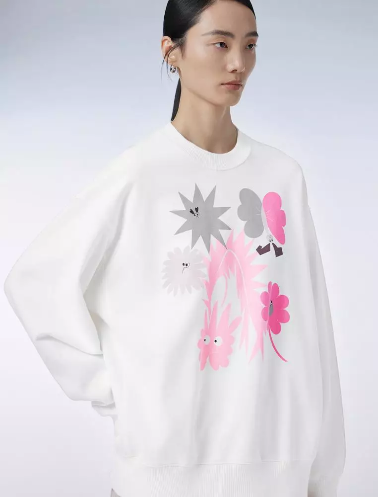 Long Sleeve Printed Pullover Hoodie