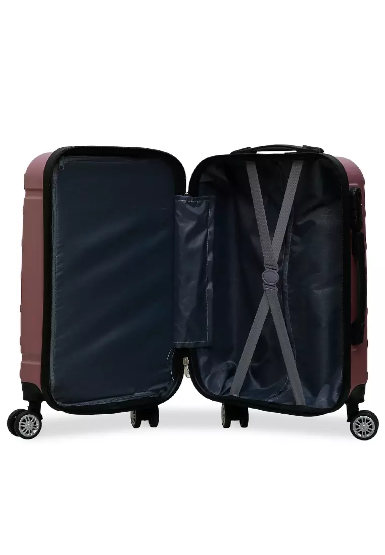 Carlton Tas Koper Fashion Unisex Size 20 Inch Suitcase Number Code Lock Material Fiber ABS ORIGINAL - Pink