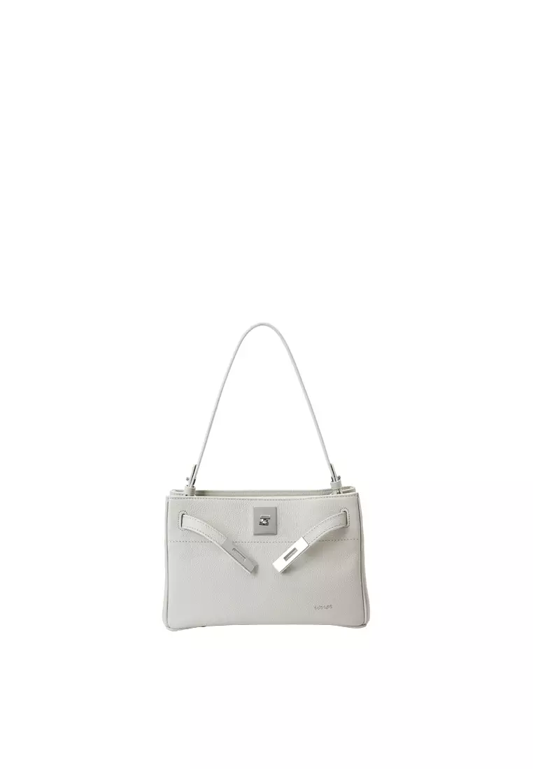 SAOIRSE Soft Structural 扣子皮帶迷你袋 II - 淺灰色