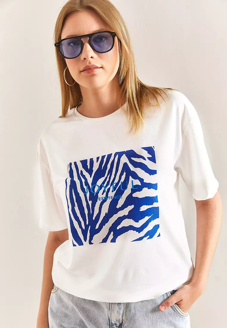 Patterned Combed Cotton T-Shirt