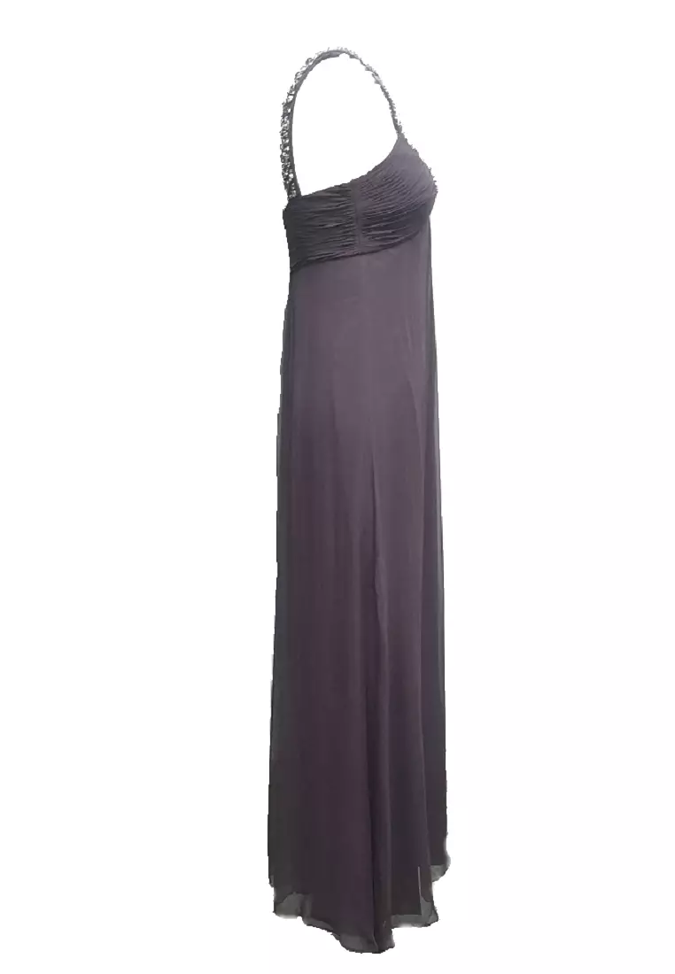 Romantic Effortless Silk Chiffon Beaded Evening Dress