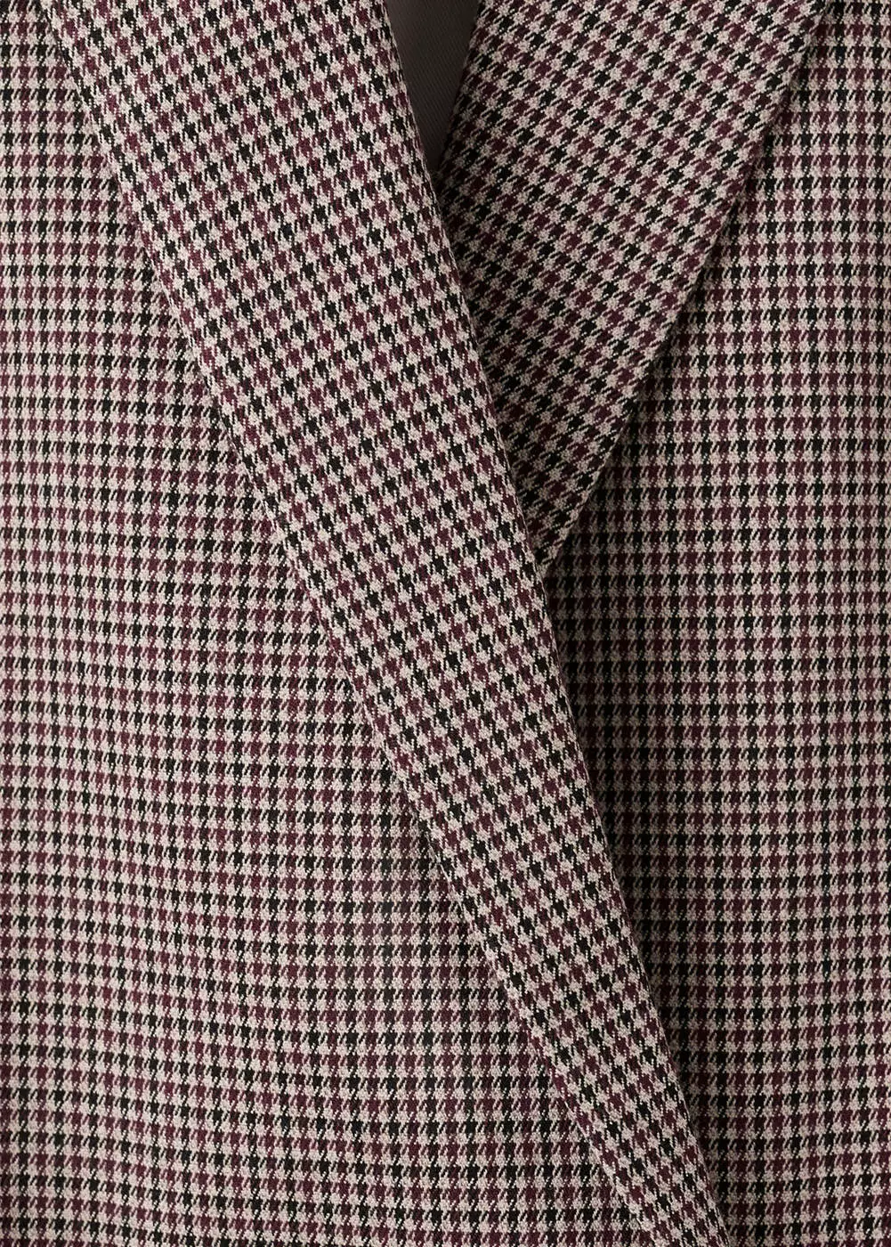 Blazer double-breasted bermotif houndstooth mikro
