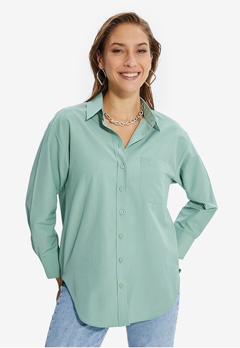 Buy Trendyol Long Sleeve Boyfriend Shirt 2023 Online | ZALORA Singapore