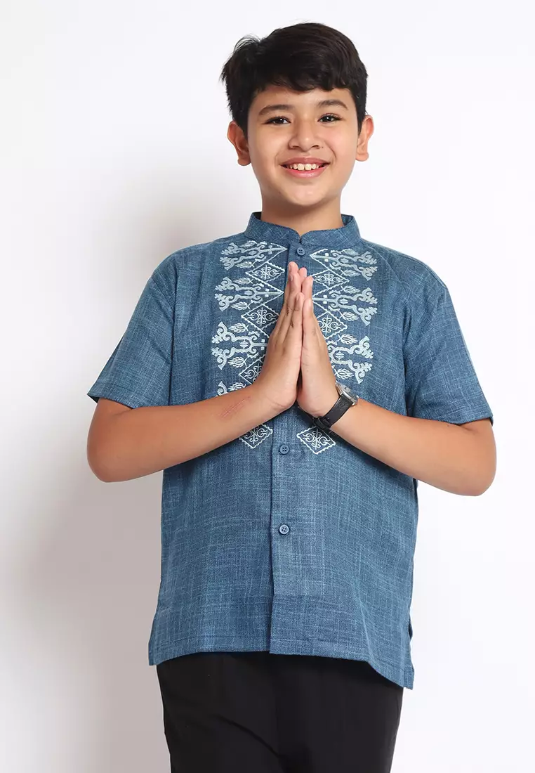 Baju Koko Set Anak Laki Salute Turquoise - MODERN