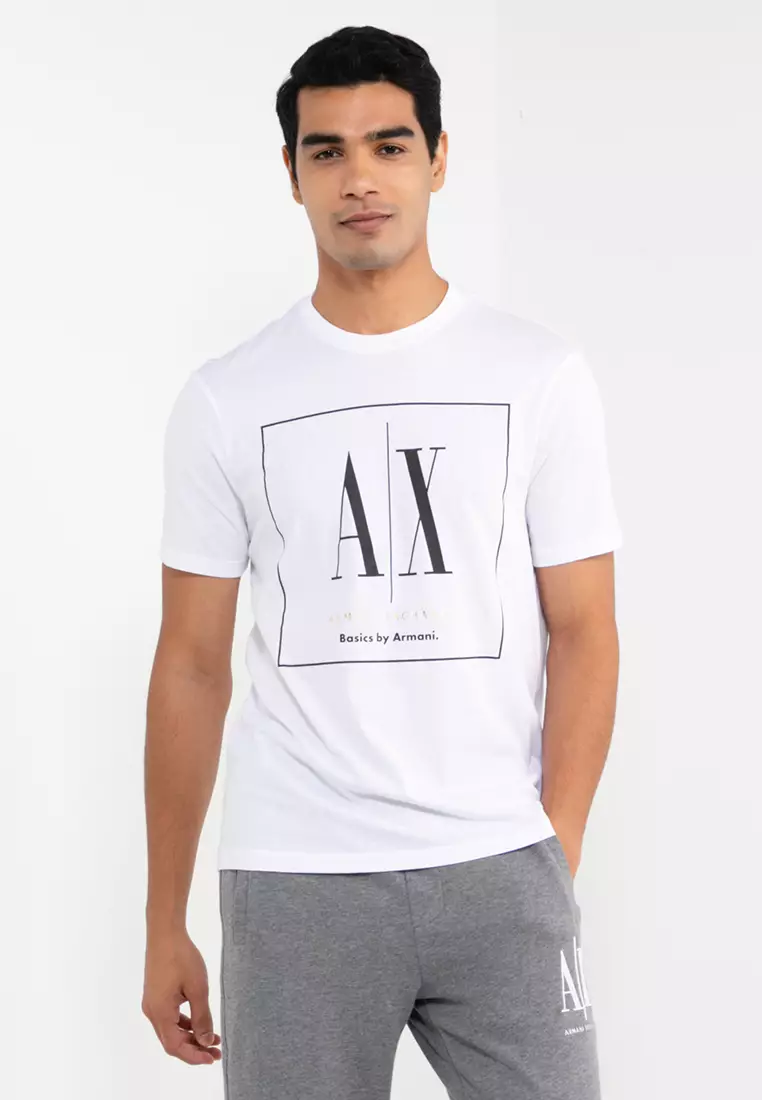 White armani clearance t shirt mens