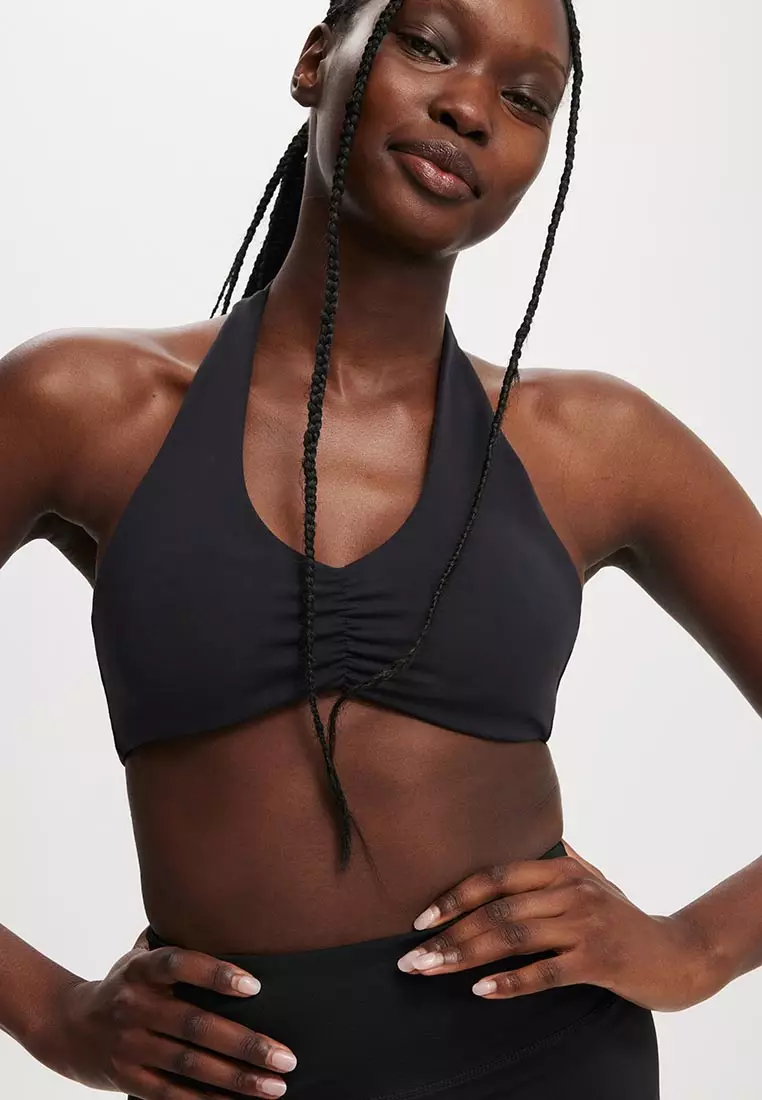 Ultra Soft Scrunch Halter Crop Bra