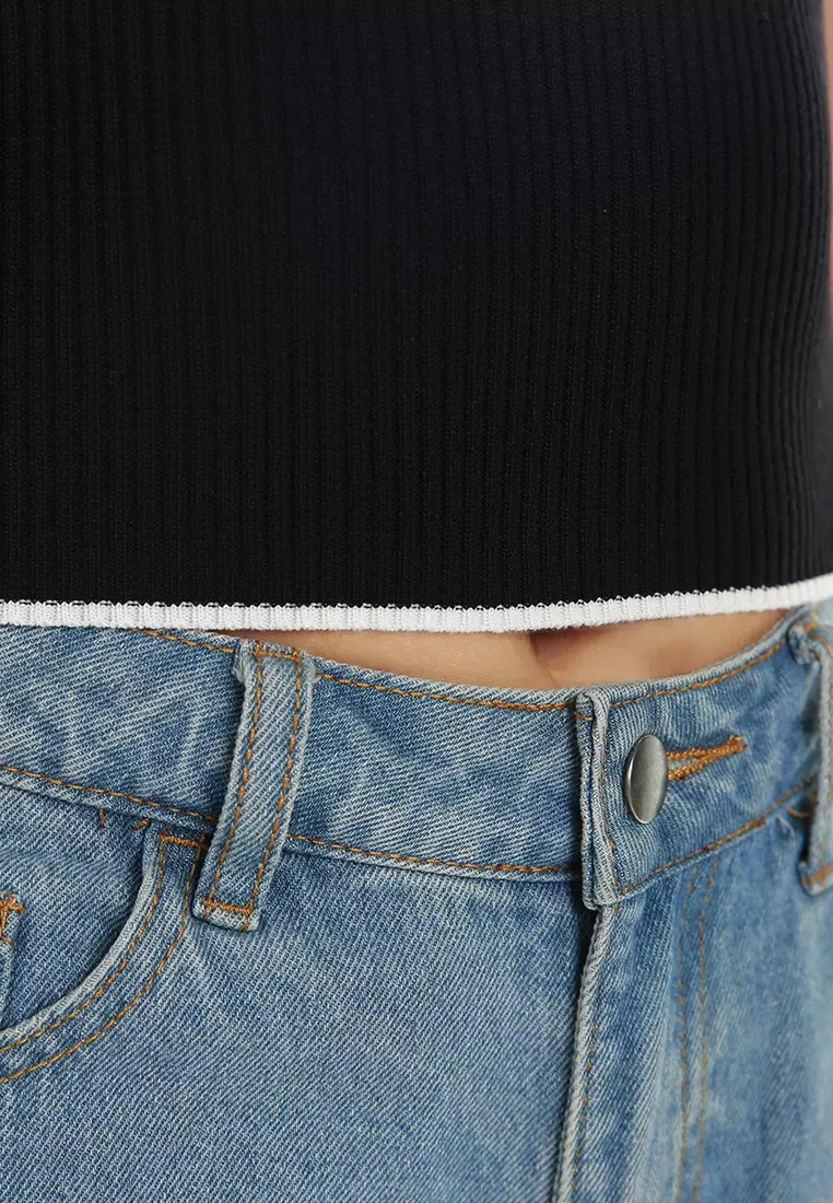 Deep Scoop Neck Polo Tshirt