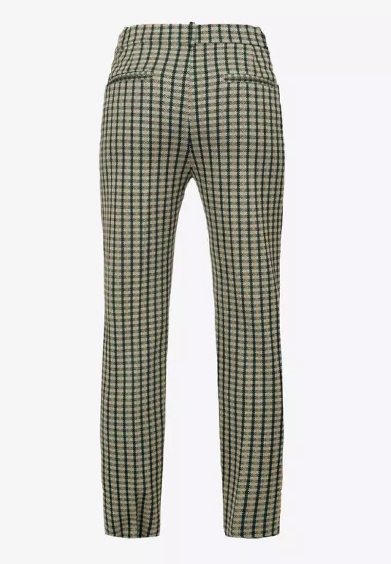 Patterned cigarette pants deals