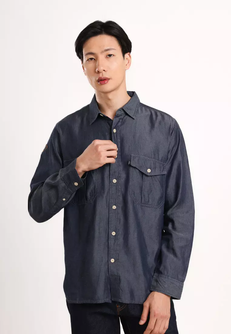 Used 1968 - Arzu Kemeja Pria Lengan Panjang Warna Denim