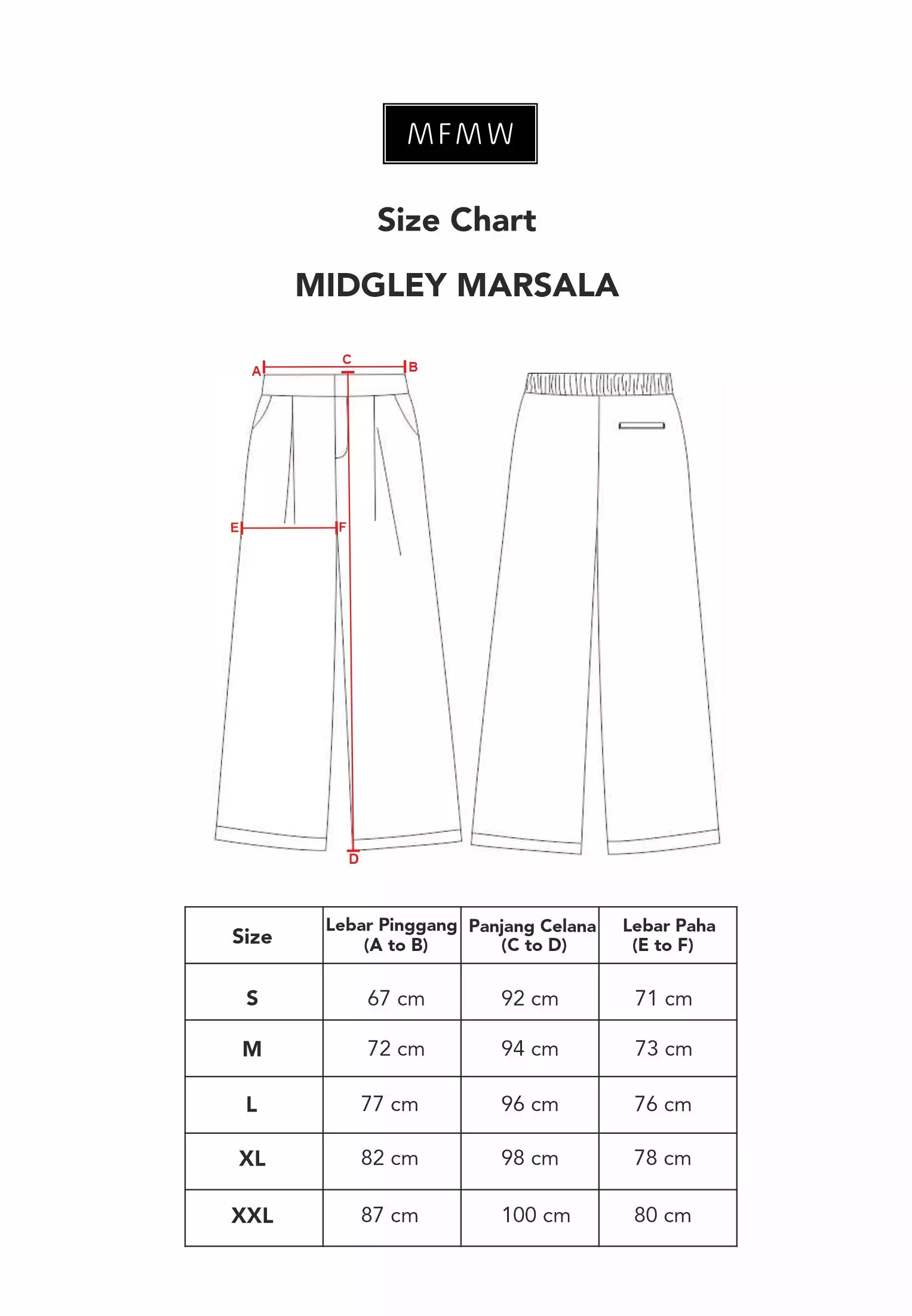 MFMW Midgley Celana Panjang Kulot Marsala