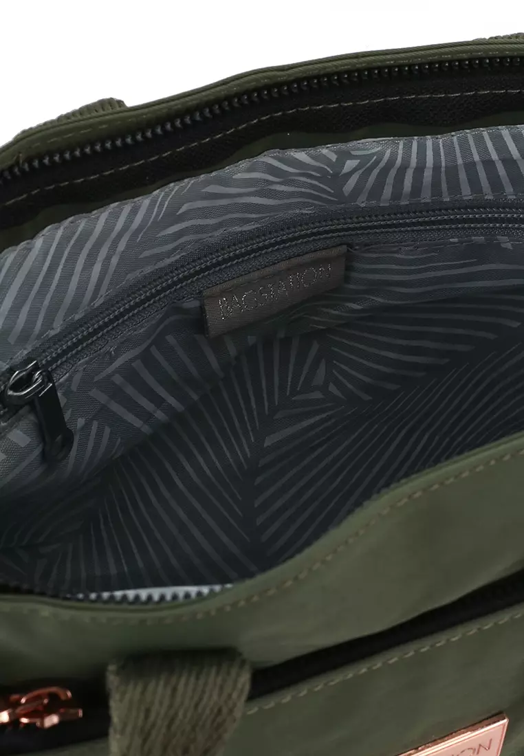 Rose Gold Series Crinkle Nylon Convertible Top Handle Bag