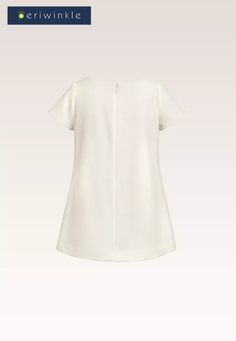 Thierry Girls Ivory Shift Dress with Bows