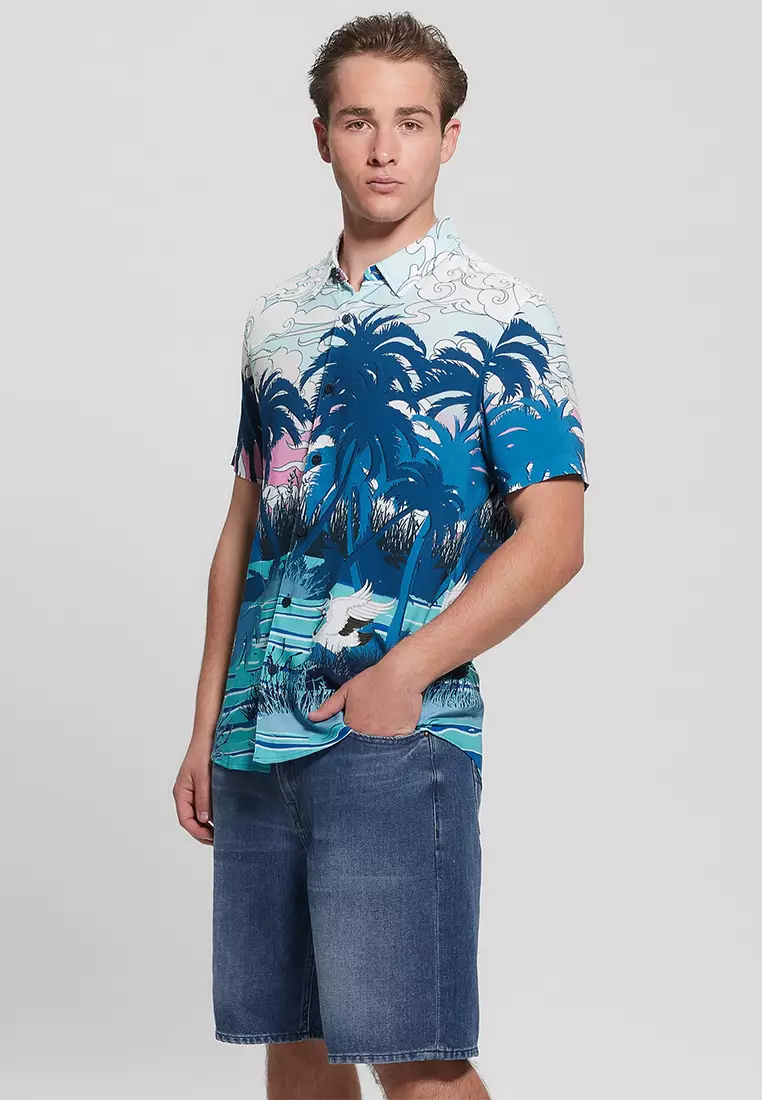 Guess deals hawaiian shirt