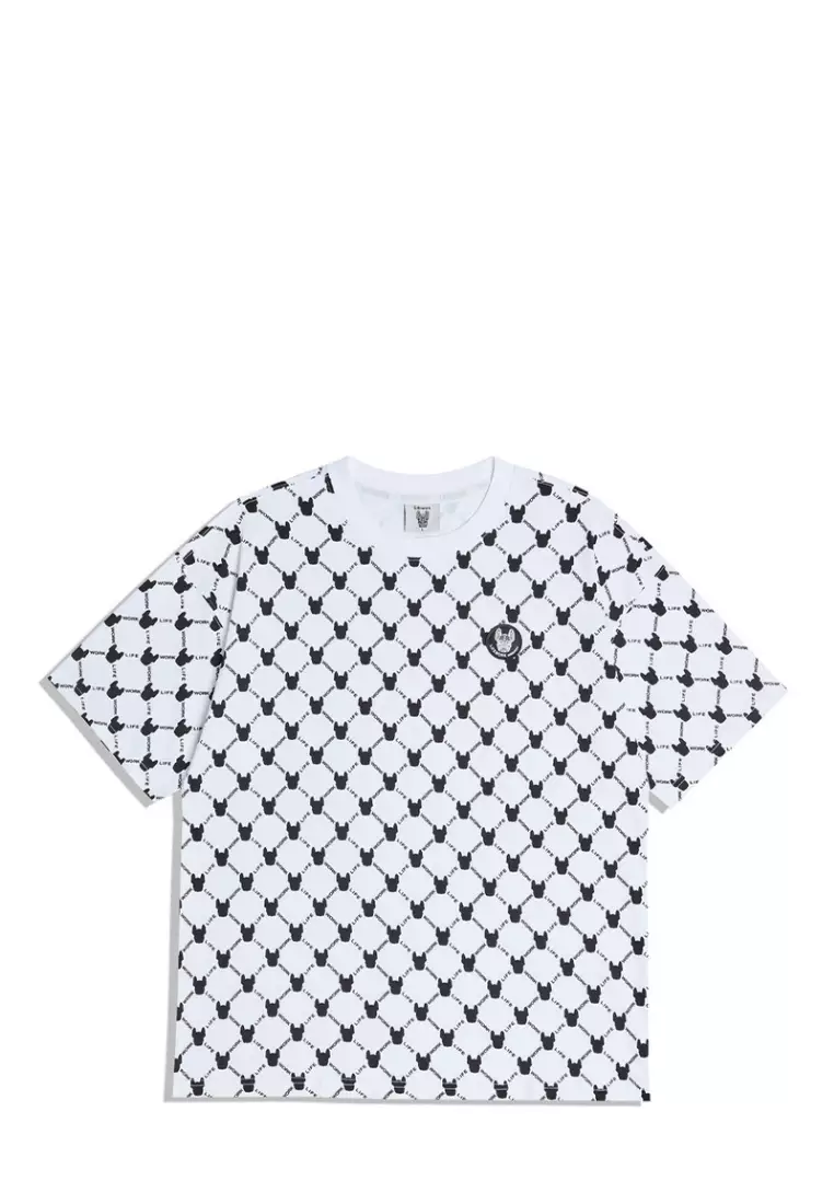 Monogram Pattern Short Sleeve Tshirt - White