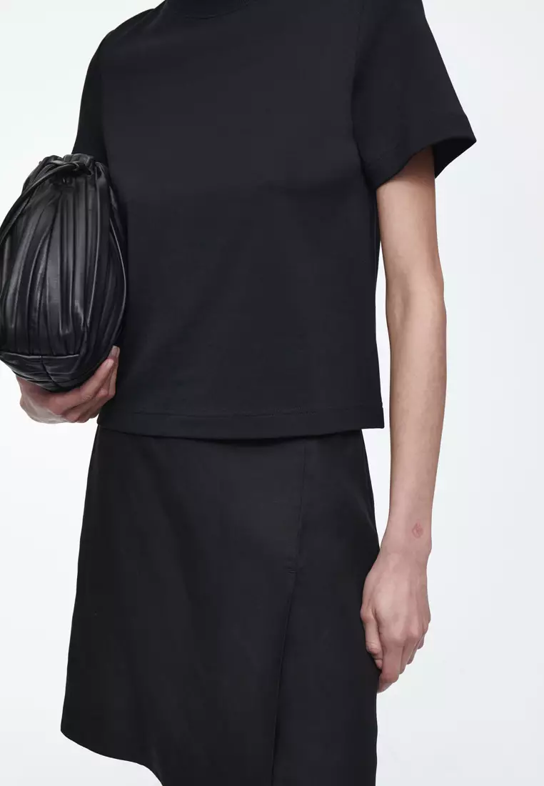 Front-Pleat Mini Skirt