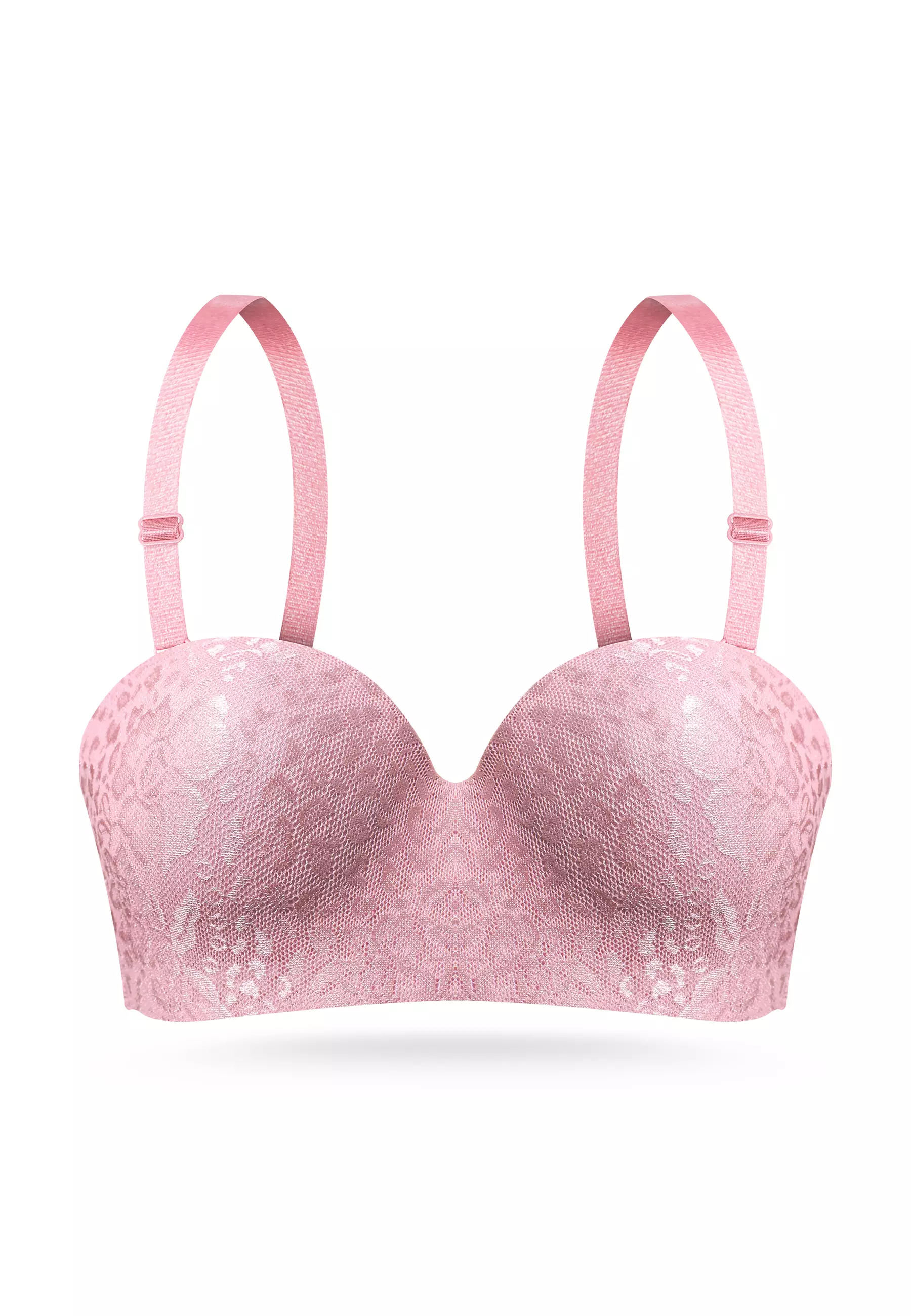 YouHave ( You’ve )  BH Bra Brukat Half Cup B Busa Sedang Push Up Kawat Kait 2 Bra Tali Bisa Dilepas Bra Balconette 100225