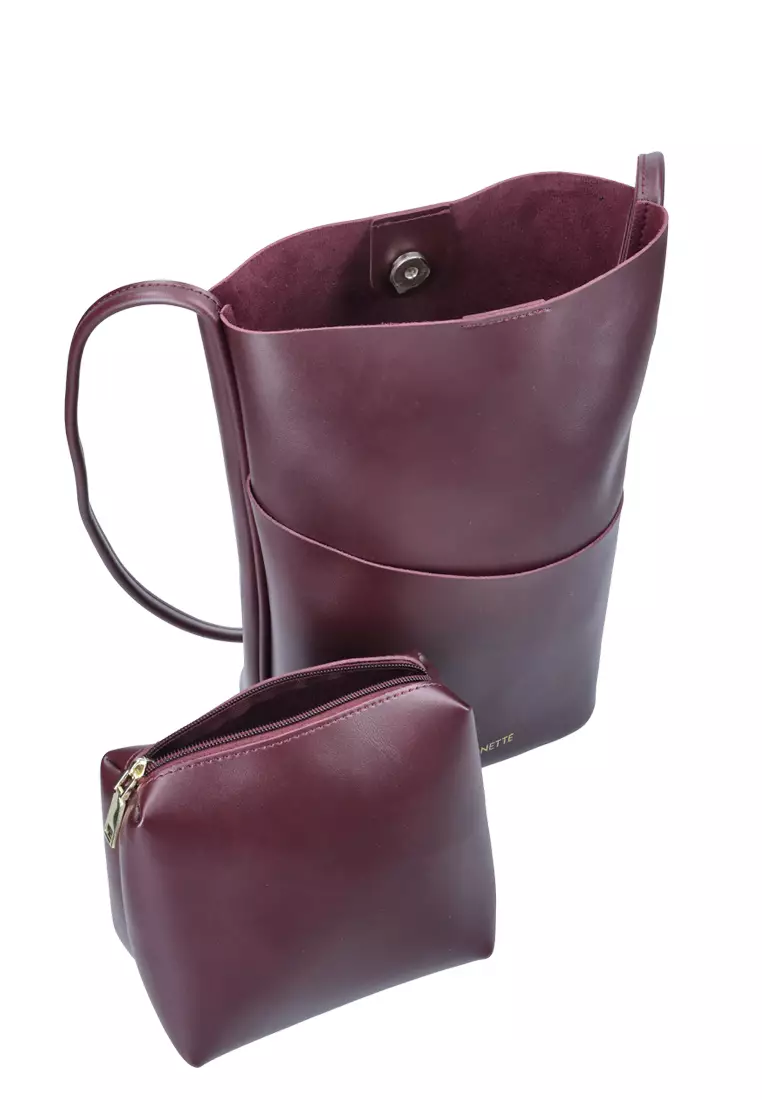 MAYONETTE Burgundy Shoulder Bag - Tas Shoulder Wanita - Maroon