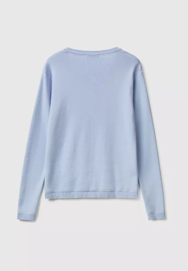 White round neck cardigan top